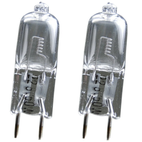 HQRP 2-Pack 22.8V 50W Halogen Bulb G6.35 BiPin Base Lamp Clear