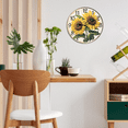 thumbnail image 5 of Kurmntregon Vintage Sunflowers Wall Clock Summer Floral Non Ticking Silent Quartz Bedroom Living Room Office Gym Kitchen Bathroom Patio Decor Decorative Clocks Shop Hotel Round 10", 5 of 7