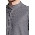 thumbnail image 6 of In-Sattva Men's Indian Mandarin Collar Handcrafted Fine Embroidered Kurta Tunic; Grey ; LG, 6 of 7