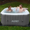 thumbnail image 2 of ALEKO 4 Person Square Inflatable Jetted 160 Gallon Hot Tub Spa with Cover Gray, 2 of 16