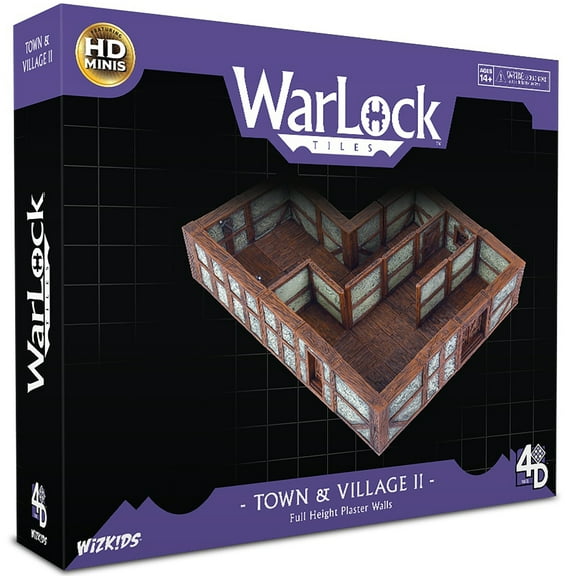WarLock Tiles: Town & Village II: Full Height Plaster Walls - Miniatures, RPG Tabletop Accessory