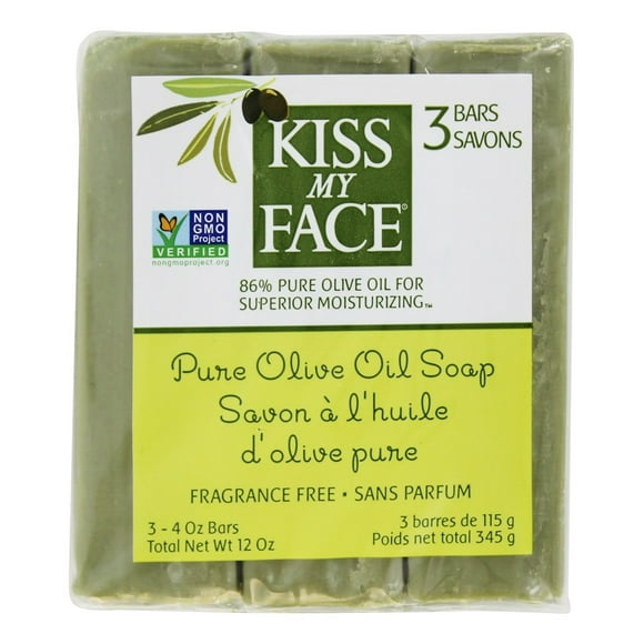 Kiss My Face - Pure Olive Oil Bar Soap Value Pack Fragrance Free - 3 Bars