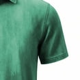 thumbnail image 5 of Daiosportswear Men'S Vintage Washed Polo Shirts Classic Fit Pullover Shirts Summer Lapel Button Tops Casual Retro Distressed Tee Top Green L(L), 5 of 6
