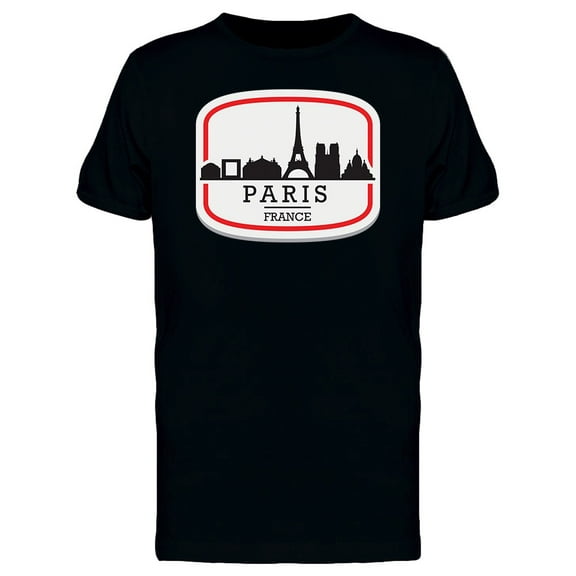 Dark Paris Skyline T-Shirt Men -Image by Shutterstock, Male 3X-Large