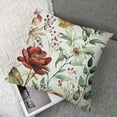 thumbnail image 7 of nygtbtfer  Pillow Cover Roses, Vintage Gold Burgundy Flowers Leaves Decorative Square Pillowcases  Linen Cushion Cover  for Sofa Bedroom Home Car Office White, 7 of 7