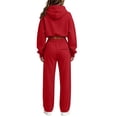 thumbnail image 4 of VBVC Women's 2 Piece Hooded Sweatsuit , Cowl Neck Cropped Pullover and Pants for Women , Ladies' Long Sleeve Tracksuit with Pockets, S-2XL, 4 of 5