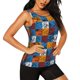 thumbnail image 2 of Fotbe colorful plaid Dinosaur Blusas Sin Mangas para Mujer – Estilo Casual, Corte Suelto, Slim-Fit, Cuello Redondo Deportivo, Tops de Verano para Gimnasio y Yoga-Large, 2 of 7