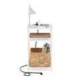 thumbnail image 5 of 3-Tier USB and Type-C Charging Port Open Storage Side Table with Metal Frame, 5 of 6