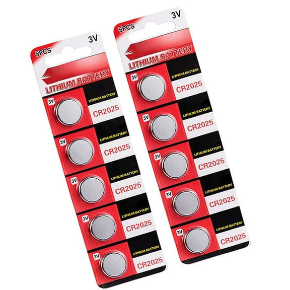 Set Of 10pc/5pc CR2025 Coin Batteries CR2025 3V Lithium Button Cell For Watches, Calculators Portable Electronics