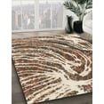 thumbnail image 3 of Ahgly Company Machine Washable Indoor Rectangle Abstract Dark Sienna Brown Area Rugs, 5' x 8', 3 of 7