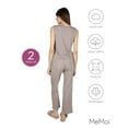 thumbnail image 6 of MeMoi Women's Relaxed Fit 100% Cotton Slub Knit Pants and T-Shirt Set - Womens - Female, L, Taupe, 6 of 7