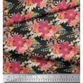 thumbnail image 2 of Soimoi Gray Poly Georgette Fabric Artistic Leaf & Floral Printed Craft Fabric by the Yard 42 Inch Wide, 2 of 5