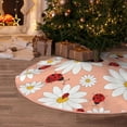thumbnail image 5 of Rateoe Daisy and Ladybug Pattern Christmas Tree Skirt with Ties , Christmas Tree Decorations, Farmhouse Christmas Decor Xmas Holiday Decorations-48", 5 of 6