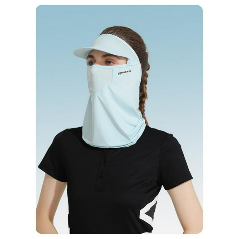 Face Mask UV Protection Summer Sunscreen Ice Silk Mask Female Outdoor  Riding Sunshade Integrated Breathable Golf Face Veil