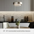 thumbnail image 5 of Hunter - Station 2-light Brushed Nickel, Medium Size Pendant Light, Dimmable, Modern Style, Drum Shaped, for Bedrooms, Dining, Living Rooms - 19272, 5 of 7