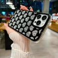 thumbnail image 2 of Compatible with iPhone 13 Pro Max Case 6.7 Inch, Luxury Shiny Glitter Diamond Heart Case, Bling Crystal Rhinestone Side Frame Case for Women Girls, Soft Silicone Protective Back Cover-Black, 2 of 8