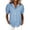 Light blue, variant on Short Sleeve Denim Shirt For Women Casual Washed Distressed Puff Sleeve Button Up Shirts Jean Blouse Business Work Tops Light blue XL