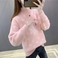 thumbnail image 1 of Prendas de punto de medio cuello alto para mujer, suéteres de felpa de imitación de visón con copos de nieve de Navidad, Jersey nuevo, Otoño, Invierno, 2024, 1 of 4