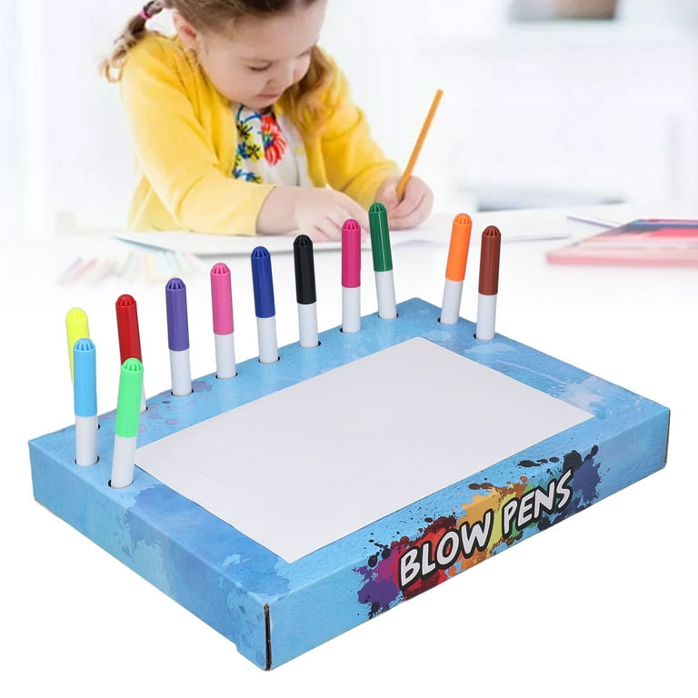 Kids Blow Pens Blow Drawing Pens Blow Colouring Pens Kids Airbrush Marker  Kids Blow Pens Fluorescent Drawing Colouring 8 Templates Educational Blow  Airbrush Marker 