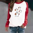 thumbnail image 2 of YUGYXL Halloween Sweatshirts for Womens Fall Fashion Holiday Shirts Funny Graphic Pullover Cute Ghost Plus Size Tunic Tops Red S, 2 of 7