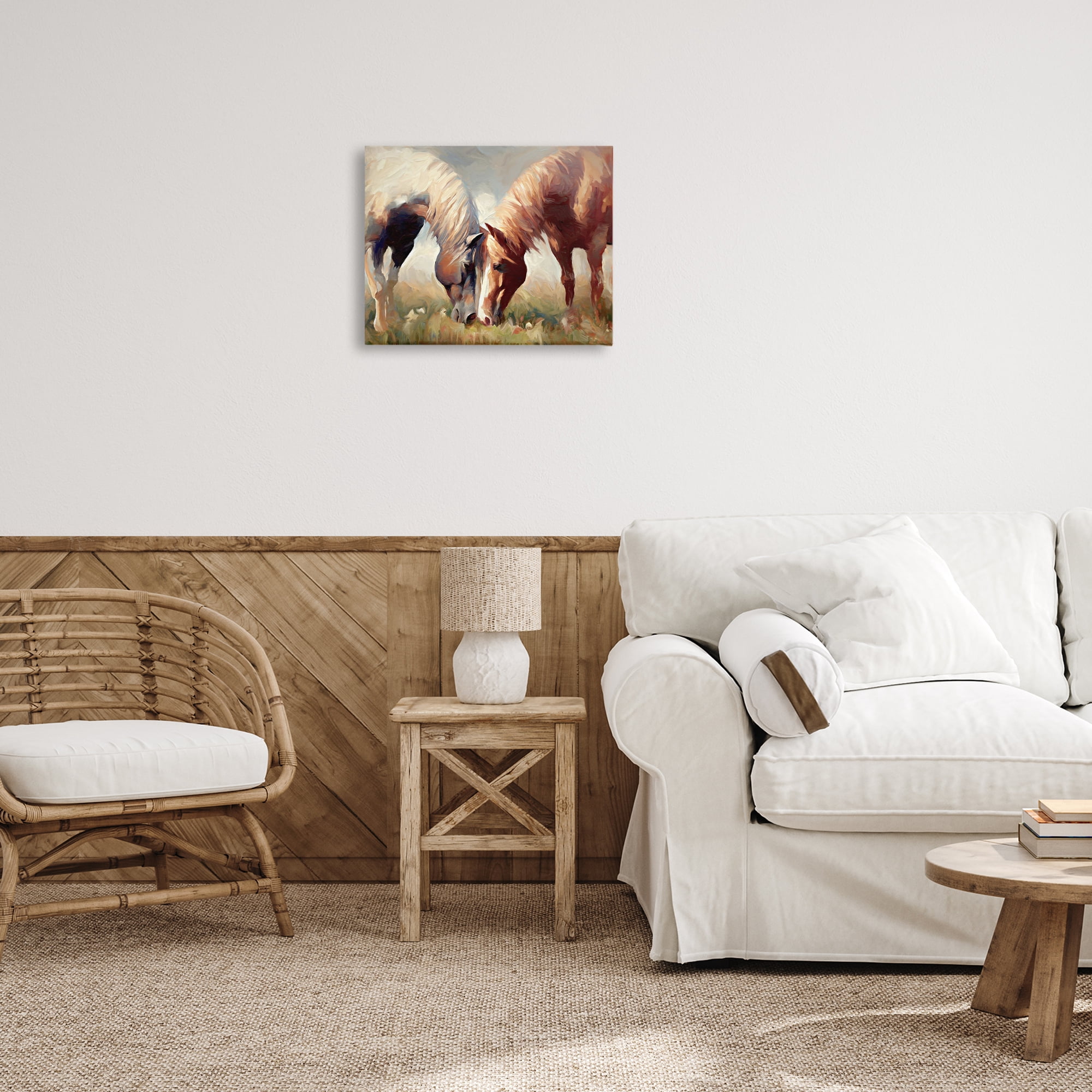 Stupell Industries Horses Touching Noses Animals & Insects Painting Gallery Wrapped Canvas Art Print Wall Art, 20 x 16