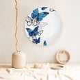 thumbnail image 5 of Kdxio Blue Flying Butterflies Bone China Decorative Plate Ceramic Decorative Plate for Home Office Wall Stand Decorative Plates for Home Bedroom-7in, 5 of 6
