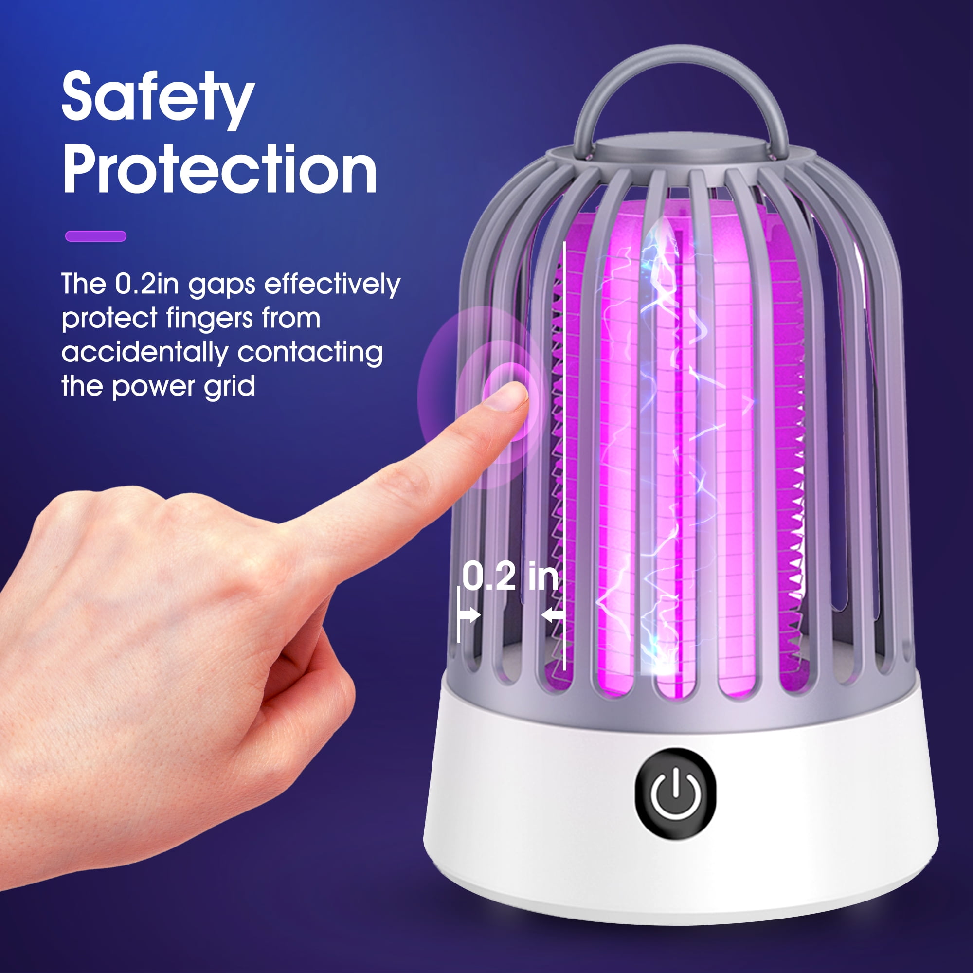 Bug Zapper Outdoor, Bincy Mosquito Zapper for Outdoor and Indoor, Cordless Electric Mosquito Repellent Insect Killer for Home,Kitchen, Patio