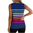 thumbnail image 4 of Enjoytime Ladies Summer Tops Printed V-Neck Sleeveless Tank Top Causal Beach Vacation Plus Size Shirts, 4 of 5