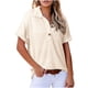 thumbnail image 1 of mfyjkho Tops Para Salir, Blusa Lisa De Manga Corta Con Cuello Vuelto Y Holgada Informal De Verano Para Mujer Tops Para Salir Xl, 1 of 7