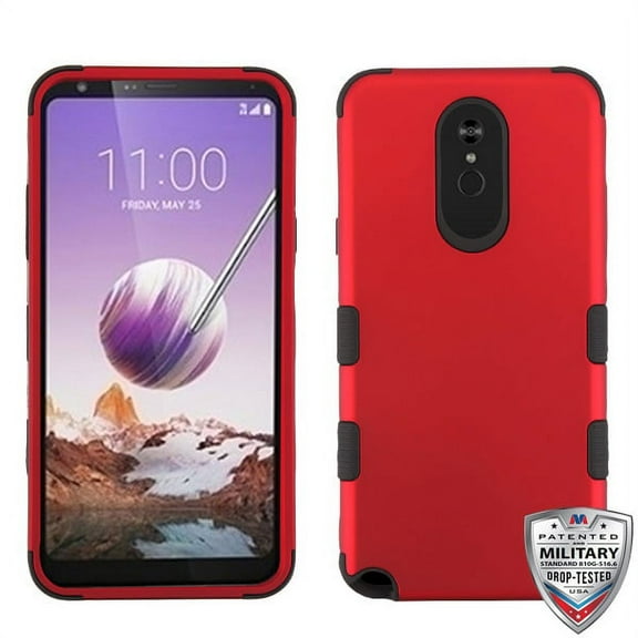 LG Stylo 5 Phone Case 3 in 1 Hybrid Impact Armor Hard PC & Soft TPU Silicone Rubber Heavy Duty Rugged Bumper Shockproof Anti Slip Full Body Protective Hard Cover RED Cover for LG Stylo 5