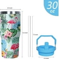 thumbnail image 2 of Flamingo Tumbler with Handle and Flip Straw for Women Men, 30oz Stainless Steel Insulated Cup, Water Bottle Travel Coffee Mug, Gifts for Animal Lovers, 2 of 6