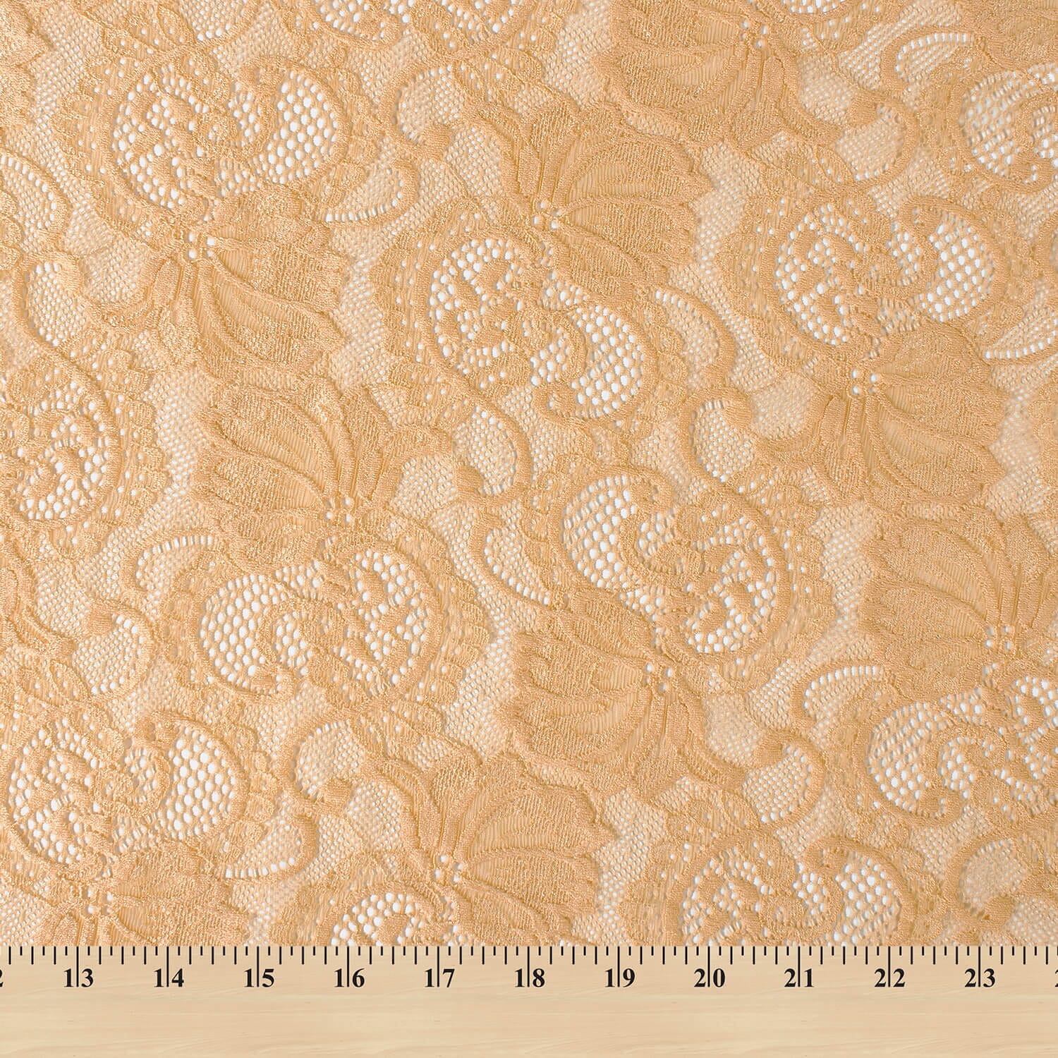 Victoria Floral Polyester Stretch Sheer 58/60 Inch Lace Fabric By The Yard - For Sewing Apparel & Accessories - Banana (10 Yards)
