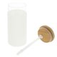 thumbnail image 3 of 1Pc Water Tumbler With Straw Designed For Friends Occasions Made Of Glass With Bamboo Lid Measuring 7.5X7.5X17.5cm 1Set, 3 of 3