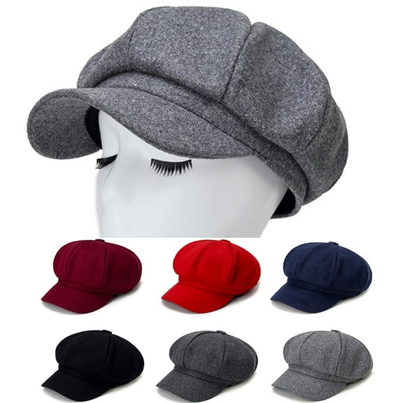 Travelwant Womens Peaked Newsboy Cap for Women Soft Wool Women Hats with Visor Rib Baker Boy Turban Chemo Baggy Beanie