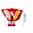 thumbnail image 3 of 11.8" Medium Plush Bouquet with Beige Wrapping & Pink Bow - Cute Birthday & Valentine's Day Gift, Perfect Back to School Plush for Teens, 3 of 4