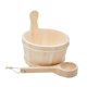 thumbnail image 3 of Cubo de madera para sauna con cucharón y asa, juego de accesorios multifuncionales profesionales, cubo de agua para centros de spa y baños., 3 of 8