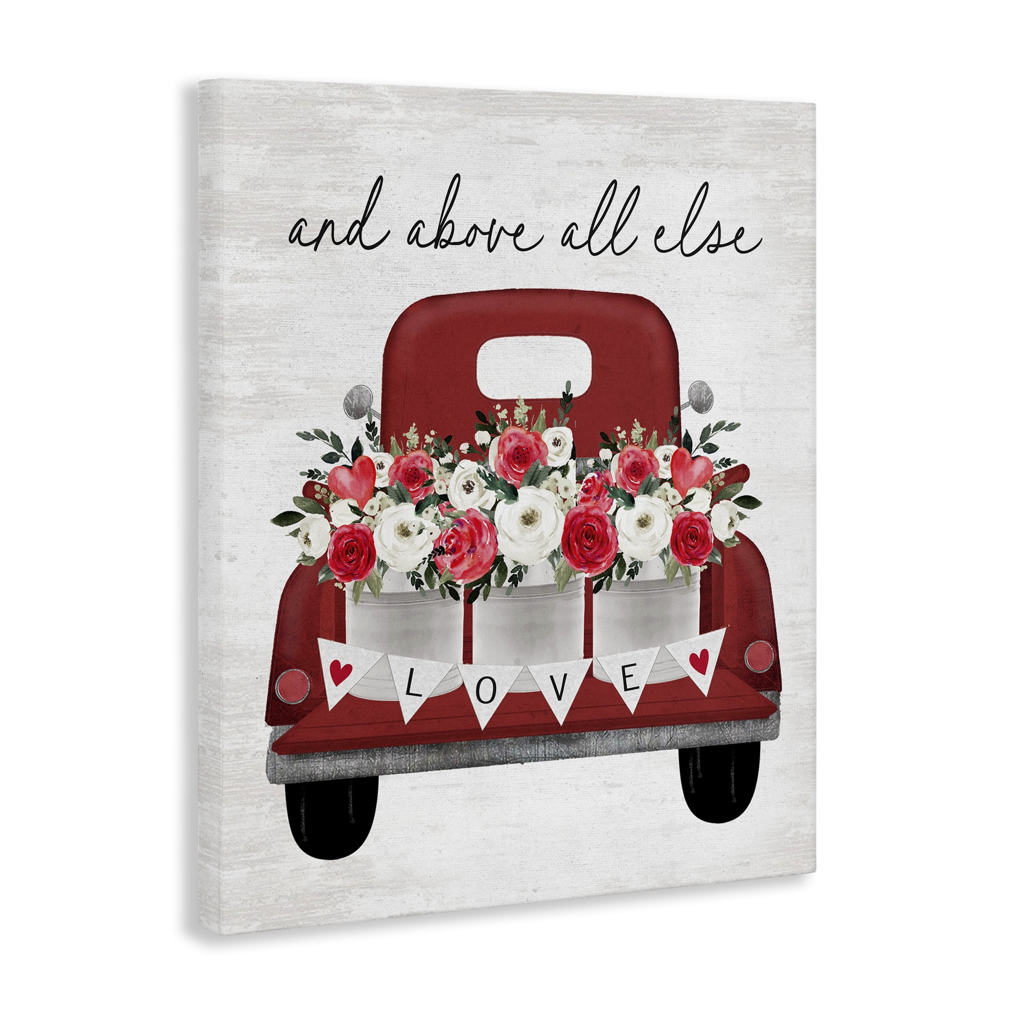 Stupell Industries Love Above All Else Transportation Painting Gallery Wrapped Canvas Art Print Wall Art, 24 x 30