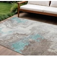thumbnail image 2 of HomeRoots 622424 9 x 12 ft. Teal, Blue & Taupe Abstract Washable Transitional Indoor & Outdoor Rectangle Area Rug, 2 of 9