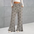 thumbnail image 2 of CPNG Girls Bell Bottom Pants Polka Dots Bow Elastic High Waisted Slim Fitting Casual Yoga Dance Flared Pants(Dark Gray,12-18 Months), 2 of 4