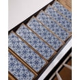 thumbnail image 7 of Stair Treads for Wooden Steps, Navy Blue Boho Peel and Stick Stair Treads with Adhesive, Ehtnic Abstract Art Modern Geometric Non Slip Indoor Stairs Runner Rugs Mats for Elders Dogs 8"x30"4PCS, 7 of 7