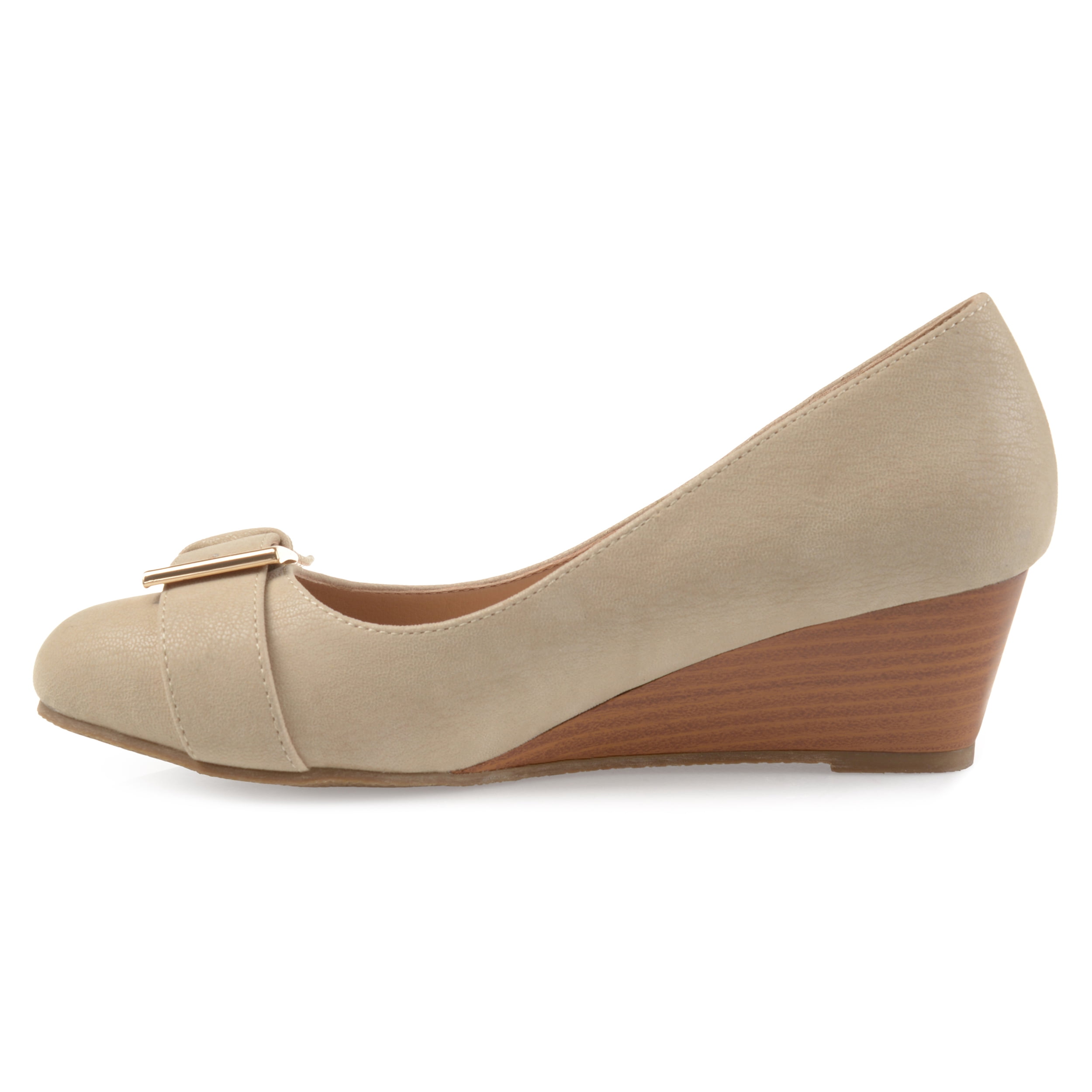 Journee Womens Graysn Comfort Insole Slip On Round Toe Wedge, Widths Available