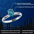 thumbnail image 2 of Gem Stone King PLAT-900 Platinum London Blue Topaz Engagement Ring for Women | 1.00 Cttw | Oval 7X5MM | Gemstone November Birthstone | Size 6, 2 of 6