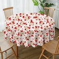 thumbnail image 3 of Valentines Day Table Cloth Hearts & Lace Tablecloth Easy Care Machine Washable Tablecloth for Valentines Mother''s Day Decoration, 60 x 60 Round, 3 of 5