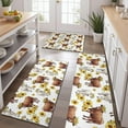 thumbnail image 2 of Highland Cow Sunflower Cow Pattern Kitchen Rugs Sets Of 3,Kitchen Runner Rugs Non Skid Washable,Decorative Kitchen Floor Mats for Kitchen,Sink,Laundry,17"x30"+ 17"x47" + 17"x59", 2 of 6