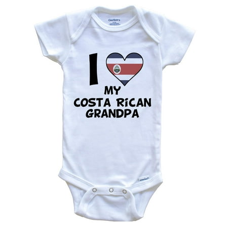 

I Heart My Costa Rican Grandpa Costa Rica Flag Baby Bodysuit 0-3 Months White