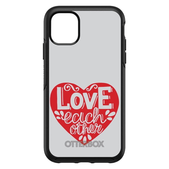 DistinctInk OtterBox Symmetry Custom Case for Apple iPhone 15 (6.1" Screen) - Love Each Other - Shockproof Protection
