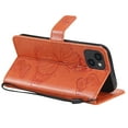 thumbnail image 6 of for iPhone 13 Wallet Case, Kickstand Case with Credit Card Holder, Embossed Butterfly Pattern with Strap Premium PU Leather Magnetic Closure Shockproof Protective Flip Cover 6.1", Orange, 6 of 9