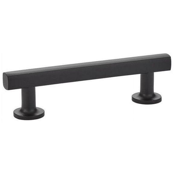 Emtek 86676US19 5 in. Center to Center Freestone Cabinet Pull, Flat Black