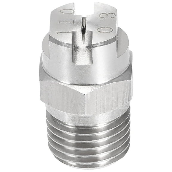Flat Fan Spray Tip - 1/4 BSPT Male Thread 304 Stainless Steel Nozzle - 110 Degree 1.1mm Orifice Diameter