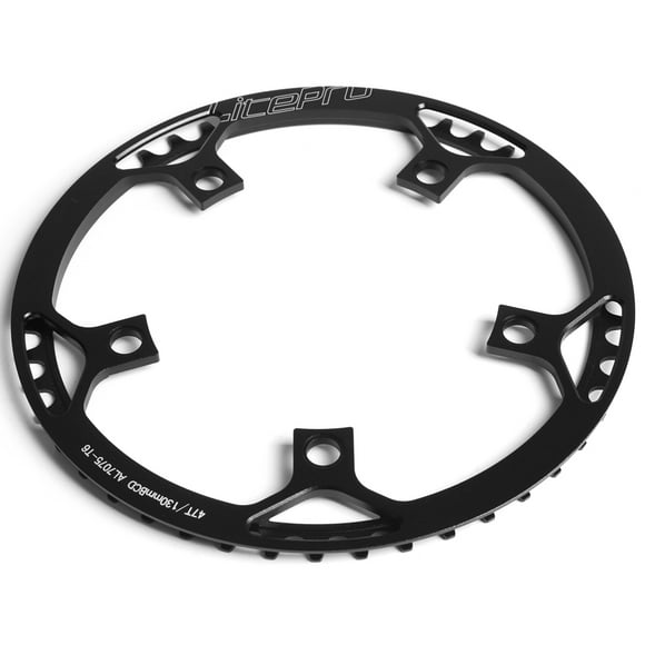 LITEPRO Litepro Folding Bike Chainring - 47T Black, 130mm BCD, 5-Bolt, Compatible with Single Speed 6-10, 7075-T6 Aluminum Alloy, Lightweight & Durable for 14"/16" Folding Bikes